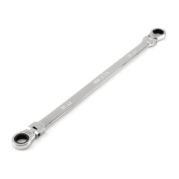 17 x 19 mm Long Flex Head 12-Point Ratcheting Box End Wrench